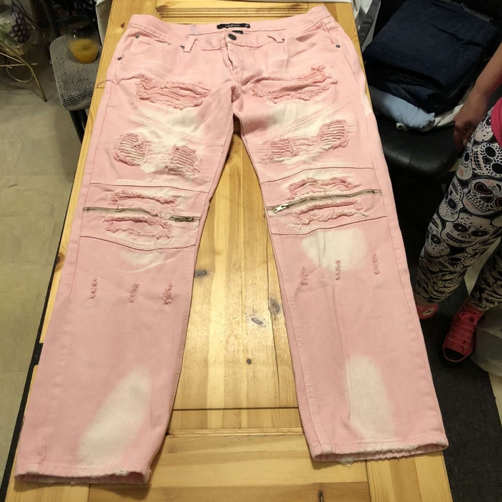 Mens Pink Lion Dynasty Jeans